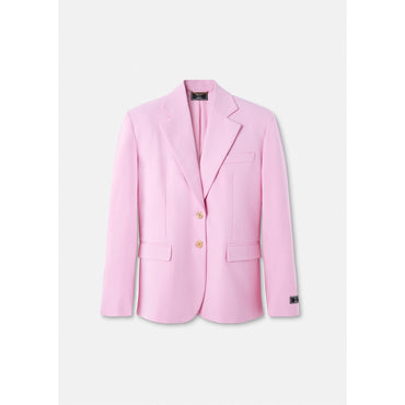 Women Gabardine Wool Oversized Blazer - Pink
