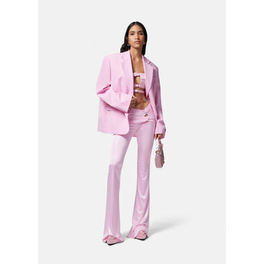 Women Gabardine Wool Oversized Blazer - Pink