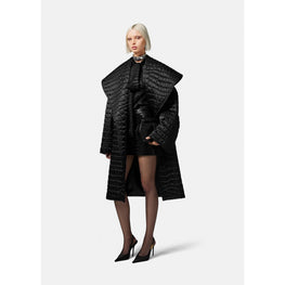 Women Croc-Effect Leather Mini Skirt - Black