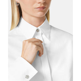 Women Rounded Formal Shirt - White