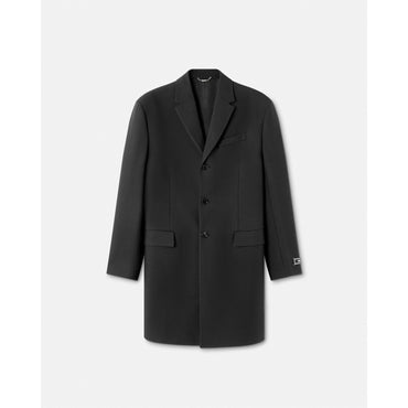 Men Tailored Single-Breasted Coat - Black