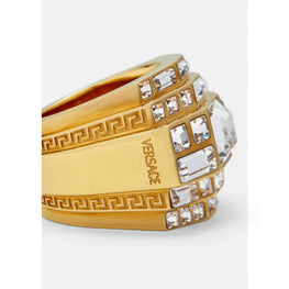 Women Crystal Rose Window Ring - Gold