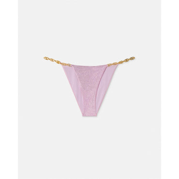 Women Crystal Greca Bikini Bottoms - Pink