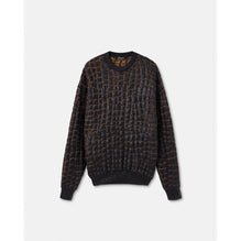 Men Croc-Effect Laminated Jacquard Sweater - Black
