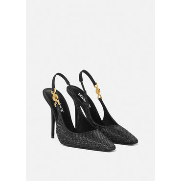 Women Medusa '95 Crystal Slingback Pumps 110 mm - Black