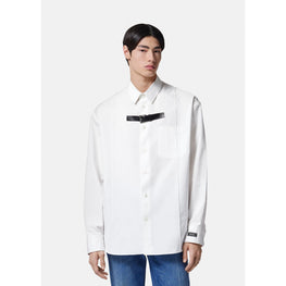 Men Buckle Formal Shirt - White