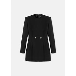 Women Hourglass Grain de Poudre Mini Dress - Black