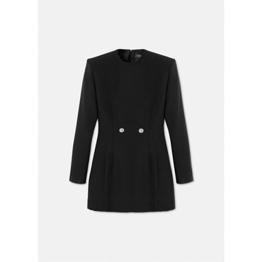 Women Hourglass Grain de Poudre Mini Dress - Black