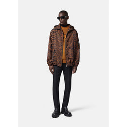 Men Coccodrillo Windbreaker Jacket - Brown