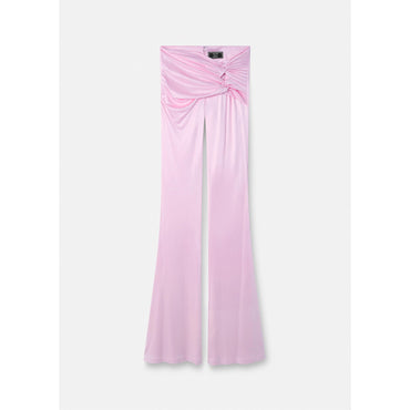 Women Knotted Flared Trousers - Pink