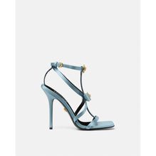 Women Gianni Ribbon Satin Cage Sandals 110 mm - Blue