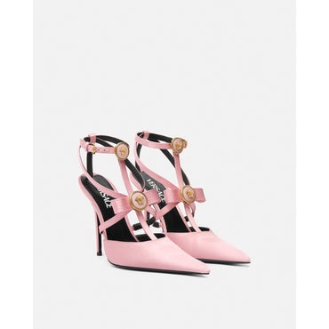 Women Gianni Ribbon Cage Satin Pumps 110 mm - Pink