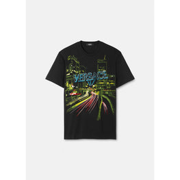 Men Versace City Lights T-Shirt - Black