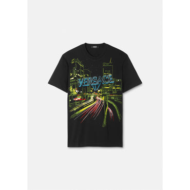 Men Versace City Lights T-Shirt - Black