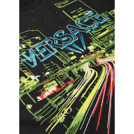 Men Versace City Lights T-Shirt - Black