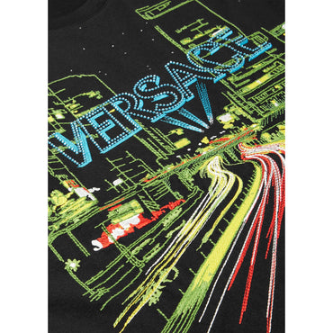 Men Versace City Lights T-Shirt - Black