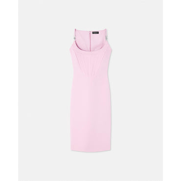 Women Corset Midi Dress - Pink