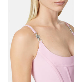 Women Corset Midi Dress - Pink