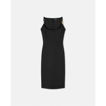 Women Corset Midi Dress - Black