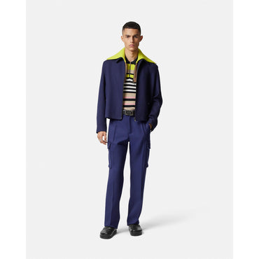 Men Cavalry Wool Trousers - Navy