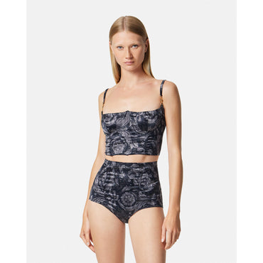 Women Barocco High Waist Briefs - Black