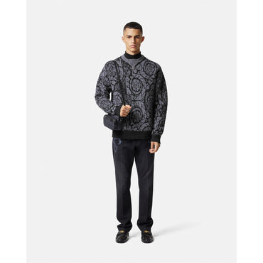 Men Barocco Knit Jumper - Black