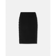 Women Barocco Lace Knit Midi Skirt - Black