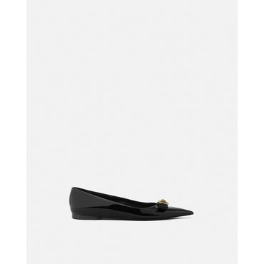 Women Gianni Ribbon Patent Flats - Black