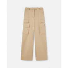 Women Gabardine Cargo Trousers - Beige