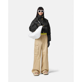 Women Gabardine Cargo Trousers - Beige