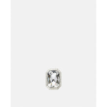 Women Crystal Greca Quilting Ring - Silver