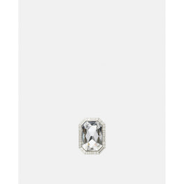 Women Crystal Greca Quilting Ring - Silver