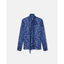Women Barocco Lavallière Shirt - Navy