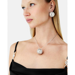 Women Nautical Medusa Sphere Earrings - Silver