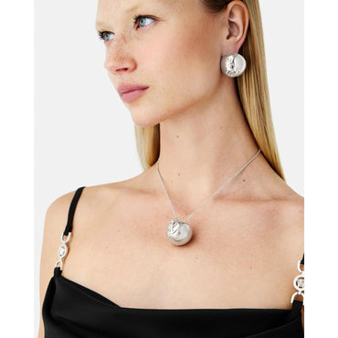 Women Nautical Medusa Sphere Earrings - Silver