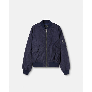 Men Barocco Jacquard Bomber Jacket - Navy