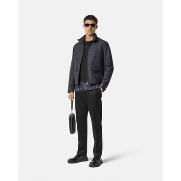 Men Barocco Panelled T-Shirt - Black