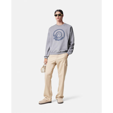 Men Embroidered Nautical Medusa Sweatshirt - Grey