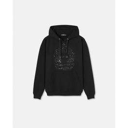 Men Embellished Versace Cartouche Hoodie - Black