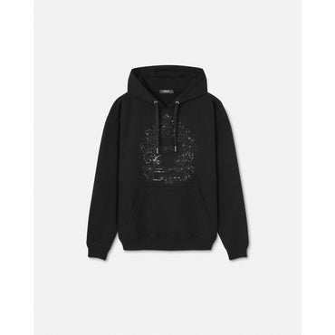 Men Embellished Versace Cartouche Hoodie - Black