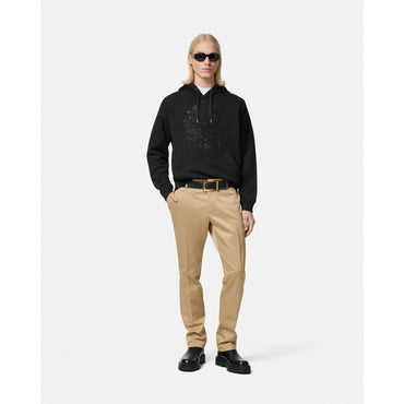Men Embellished Versace Cartouche Hoodie - Black