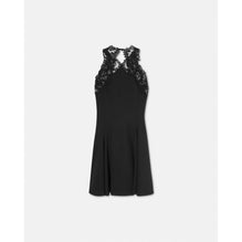 Women Barocco Lace Halterneck Mini Dress - Black