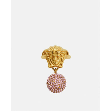 Women Crystal Medusa Sphere Ring - Pink