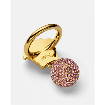 Women Crystal Medusa Sphere Ring - Pink