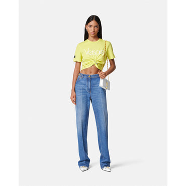 Women 1978 Re-Edition Logo Crop T-Shirt - Yellow