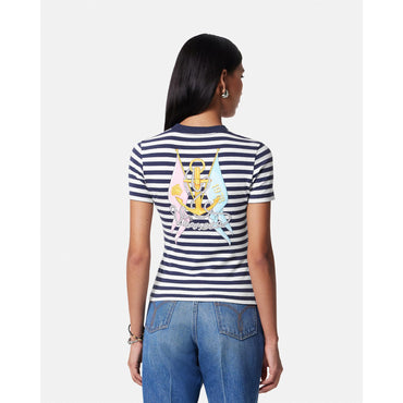 Women Nautical Stripe T-Shirt - Navy