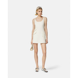 Women Wool-Blend Shift Mini Dress - White