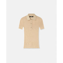 Women Cashmere-Blend Knit Polo Shirt - Beige