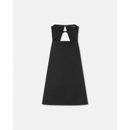Women Cutout Wool-Blend Shift Mini Dress - Black