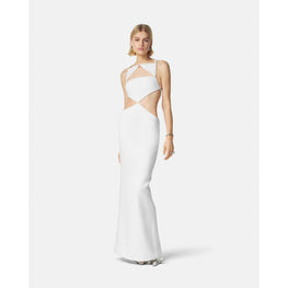 Women Cutout Column Gown - White